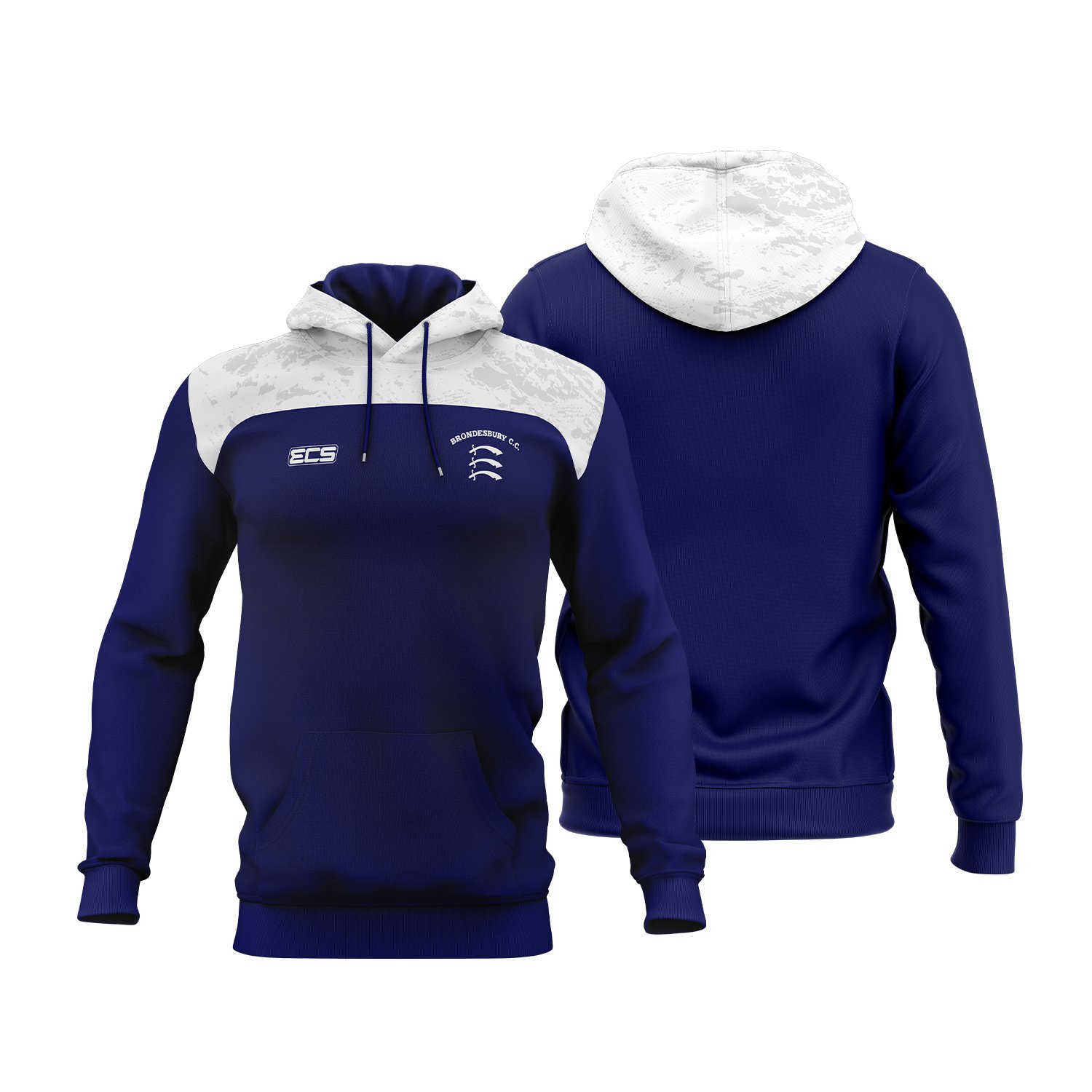 Hoodie – Dark Blue & White | Brondesbury CC (ECS)