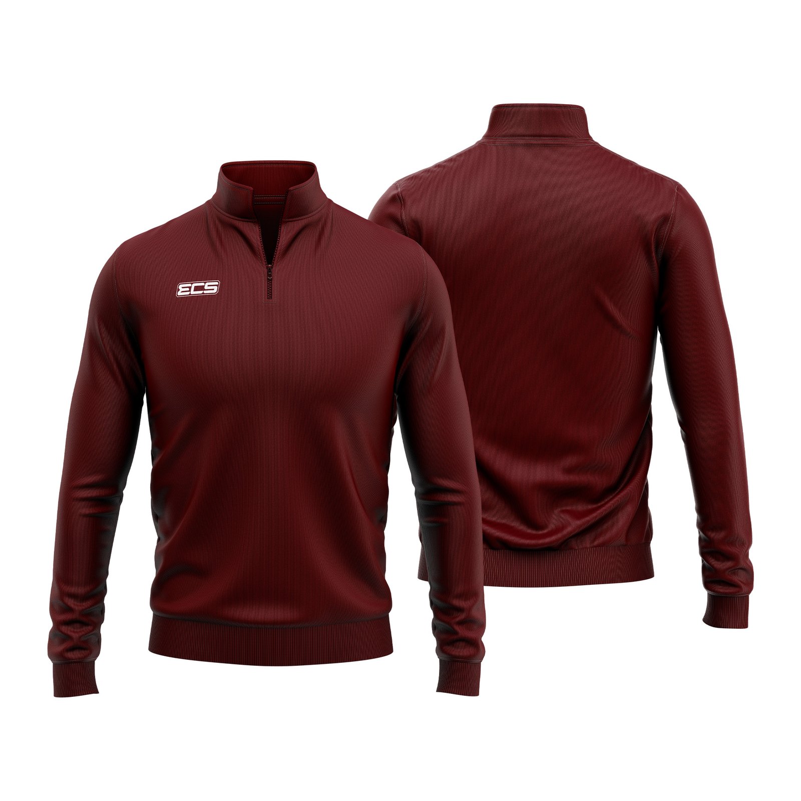 ECS Leisure Quarter Zip Top in Maroon | Off‑Field Essential