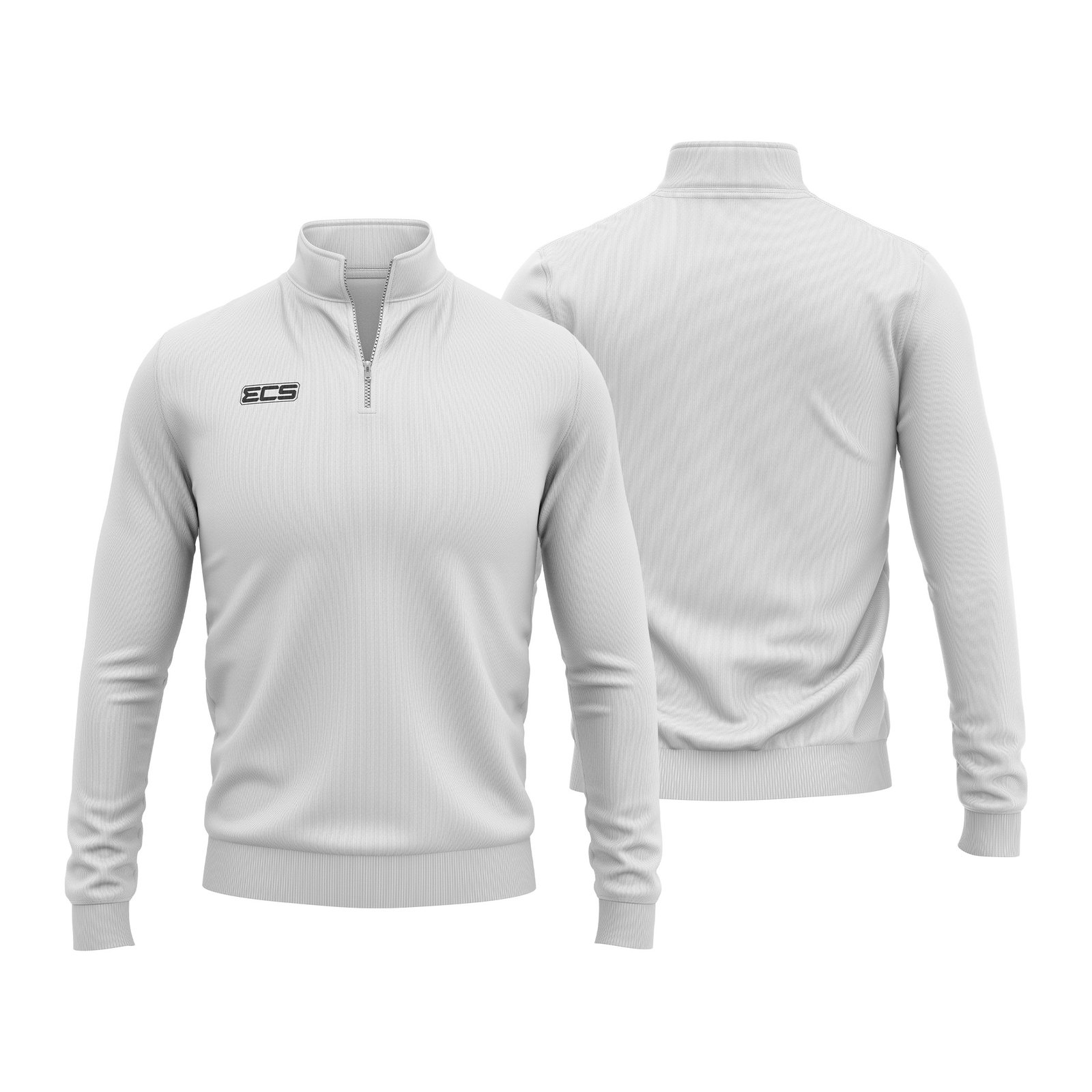 ECS Leisure Quarter Zip Top in White | Off‑Field Essential