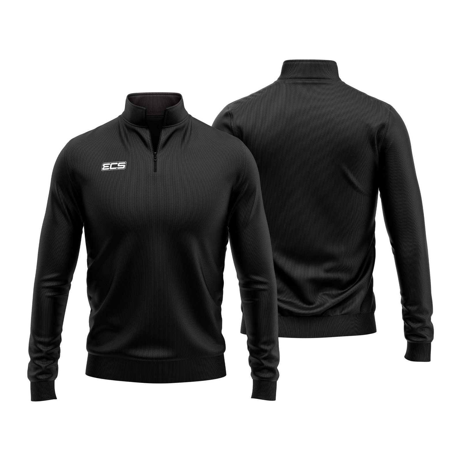 ECS Leisure Quarter Zip Top in Black | Off‑Field Essential