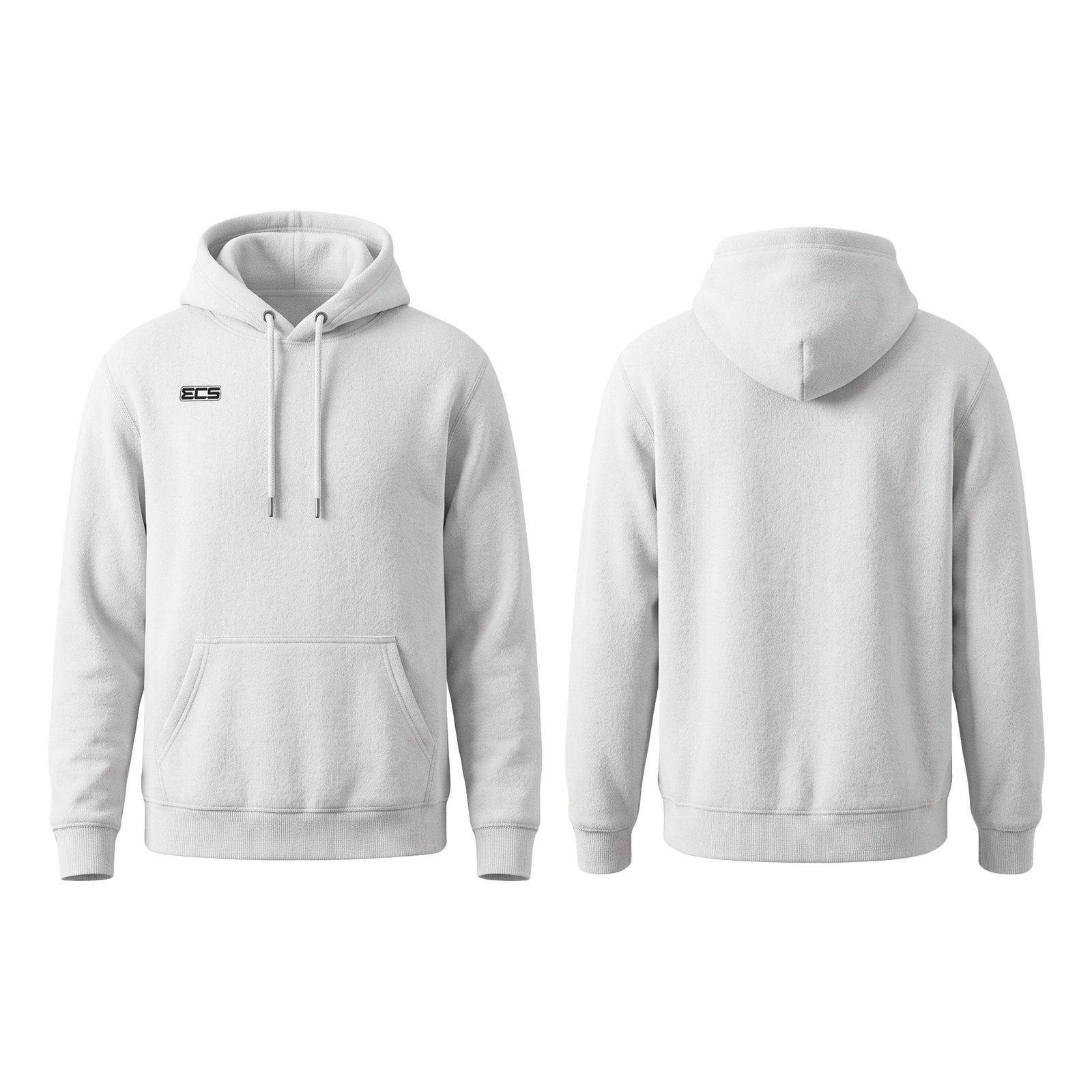 ECS Leisurewear Hoodie in White | Off‑Field Essential