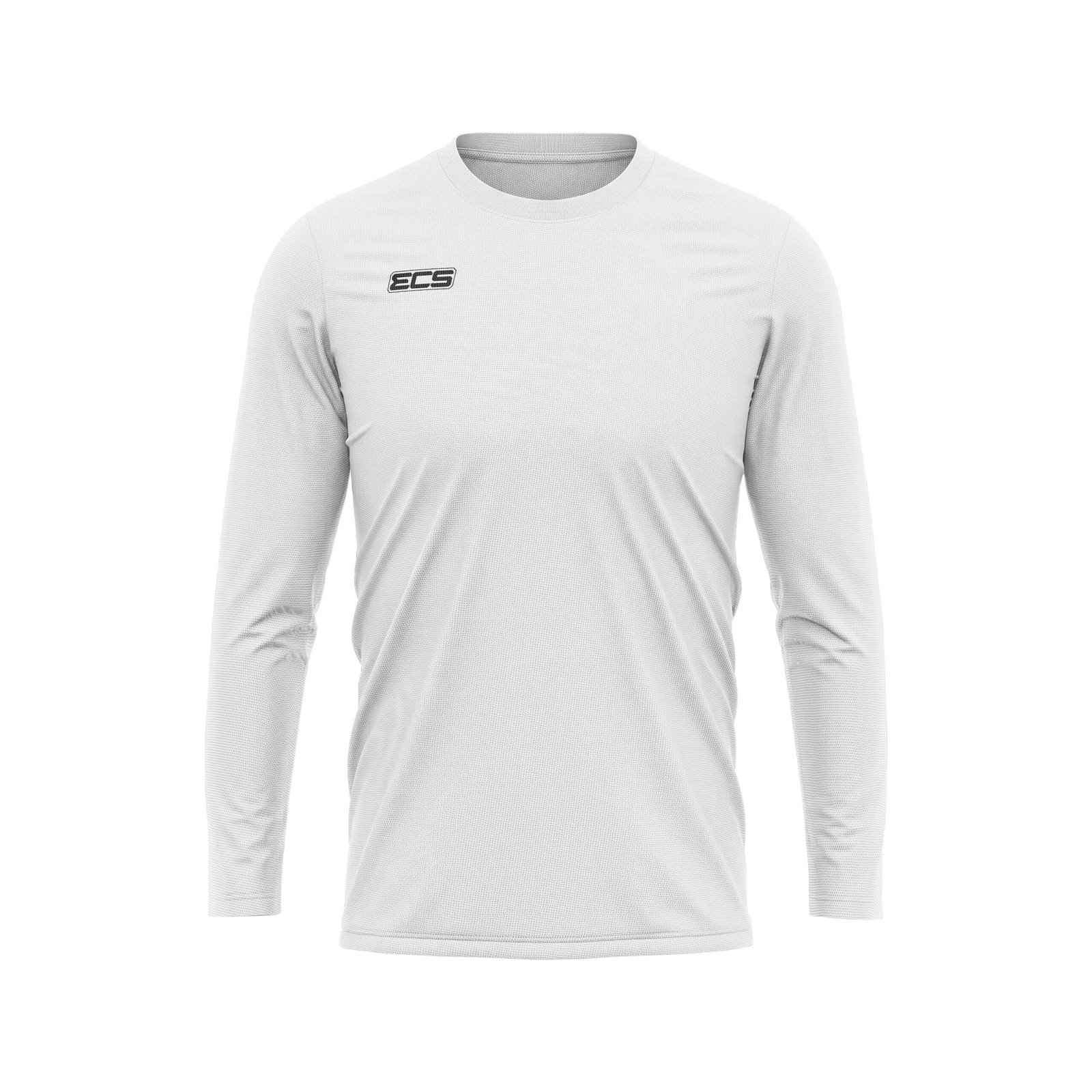 ECS Leisurewear Long Sleeve Top in White | Off‑Field Essential