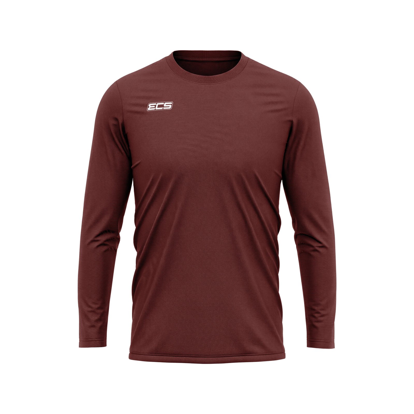 ECS Leisurewear Long Sleeve Top in Maroon | Off‑Field Essential