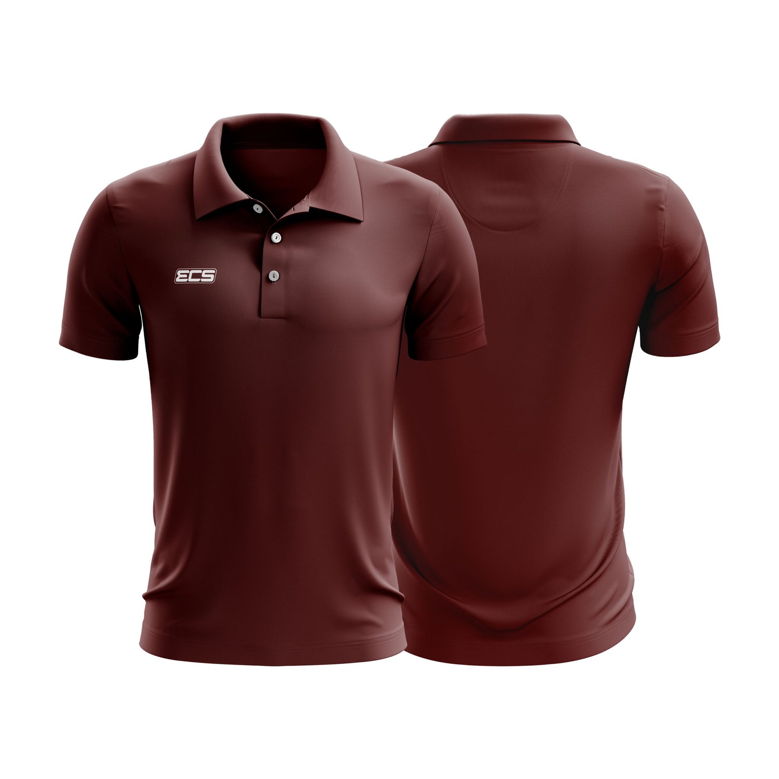 ECS Leisurewear Polo in Maroon | Off‑Field Essential