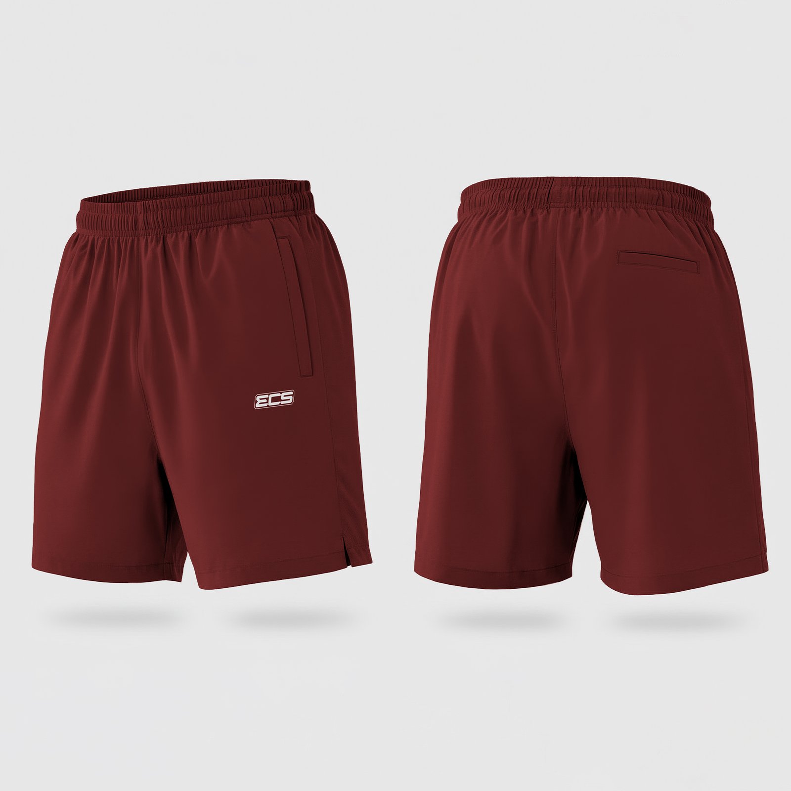 ECS Leisurewear Shorts in Maroon | Off‑Field Essential